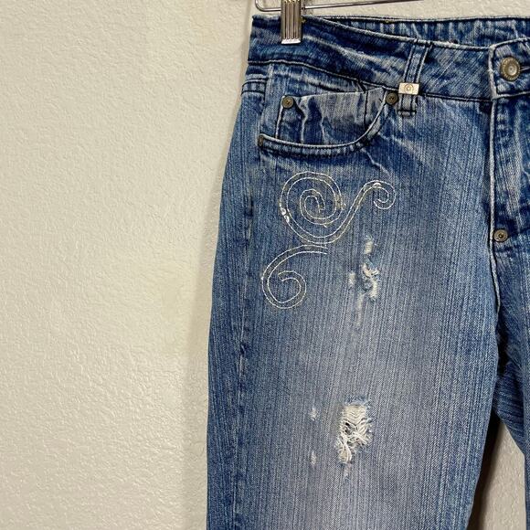 Vintage Y2K Akademiks AKDMKS Women's Distressed Sequin Low Rise Jeans- 30" Waist - Picture 11 of 12